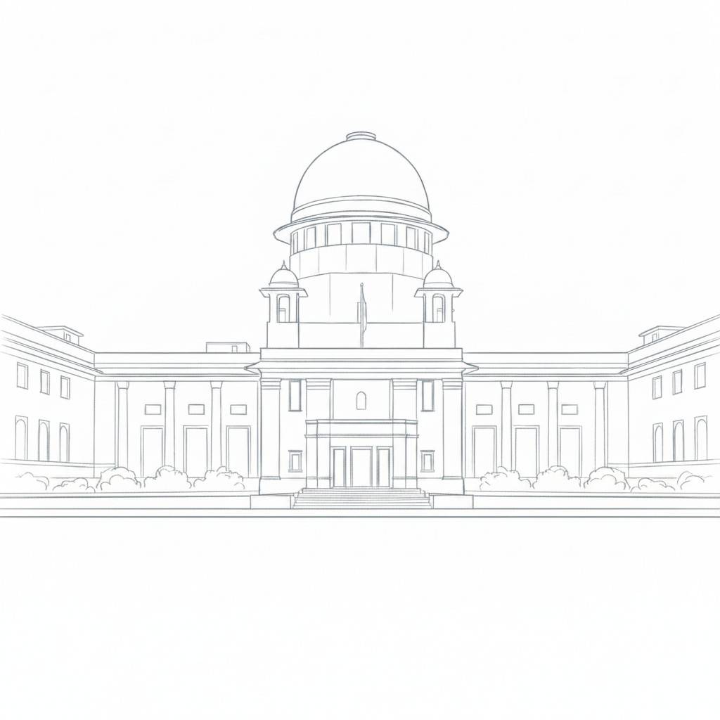 Supreme Court of India architectural illustration